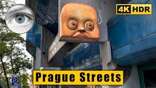 Prague streets 4k walk: Praha 2 - Slezská - Peace square - Ječná  Czech Republic HDR ASMR