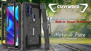 Moto G Pure 2021 | COVRWARE Aegis Series Holster Case with Built-in Screen Protector