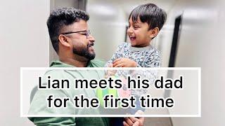 Lian’s reaction when he met his dad for the first time. 