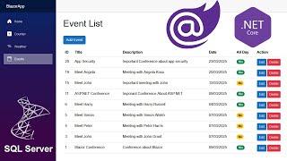 Create Event Management App using Blazor Web Assembly and SQL Server | CRUD Operations in .NET 9