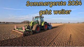 Sommergerste 2024, Claas Arion 640 beider der Aussaat mit einer Lemken Saphir9 @LEMKENAgrovision