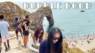  England Beach Walk , Durdle Door one of best beaches in UK, Jurassic Coast Dorset, England