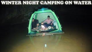 Camping on Water | Water Camping | Night Camping in Forest | Night Winter Camping ️