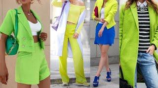 Beautiful Lime Green Color Trend Outfit Ideas, Lime Green stylish outfits 2022