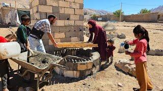 Setting up a toilet by Bonavar family in the village