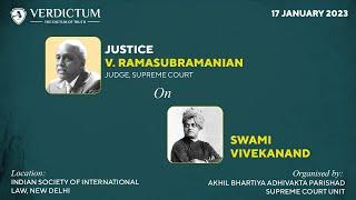 Justice V. Ramasubramanian talks about Swami Vivekananda at celebration of Young Advocates Day.