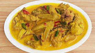 RESEP AYAM BUMBU KUNING KUAH SANTAN | OLAHAN AYAM