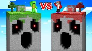Scary Mikey Island and Evil JJ Island Survival Battle in Minecraft Maizen!