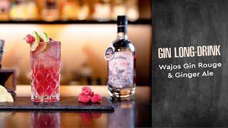Floradora Cocktail - Longdrink mit Ginger Ale, Weinbergpfirsich Gin & Likör. Wajos Cocktail Rezept