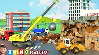 Wrecking Ball Crane & Construction Trucks for Kids | Hospital Construction for Children