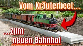 So entstand mein hochgelegter Bhf. Oberbobritzsch | Gartenbahn-Bau-Video