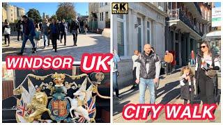 England Uk  Windsor Town Walking Tour Castle Town Centre 2024