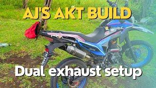 AJ's dual exhaust built for his AKT 250 Dragon | Storyboy Vlogs