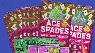 LIVENEW MICHIGAN LOTTERY TICKETS!!! Full Book Of $20 Ace Of Spades!!