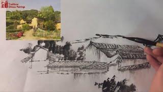 Draw a Chinese painting with photos