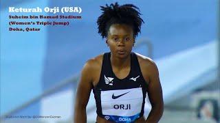 Keturah Orji (USA) - Women's Triple Jump.  Suheim bin Hamad Stadium, Doha, Qatar.  May 28, 2021.