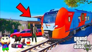 Shinchan and Franklin's GO ON THEIR FIRST TRAIN ADVENTURE IN GTA 5