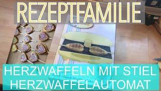 Herzwaffel am Stiel aus dem Herzwaffelautomaten - Bestron Waffeleisen Retro Design, Sweet Dreams