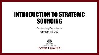 Introduction to Strategic Sourcing