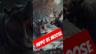 "Epic wildlife battle: Hippo vs Moose! Who wins? Comment below! #wildlife #animals #epicbattles"