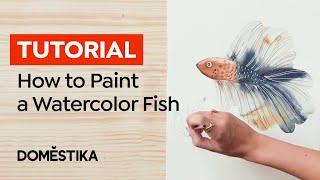 How to Paint a Fish with Watercolor - Watercolor Tutorial by Inga Buividavice | Domestika English