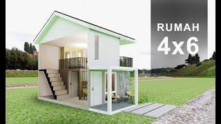 Rumah keren 4x6 meter 2 lantai modern minimalis