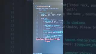 Rock Paper Scissors Game Python Project #pythonforbeginners #pythontutorial