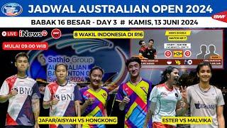 Jadwal Australian Open 2024 hari ini day3 ~ Ester vs Malvika ~ Jafar/aisyah vs Hongkong