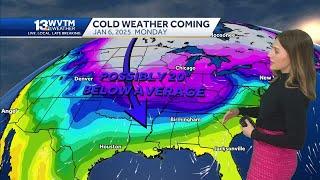 Alabama's weather forecast flips to extreme cold after the New Year.