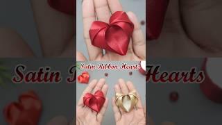 Ribbon heart ️ easy craft idea #satin #craft #diy