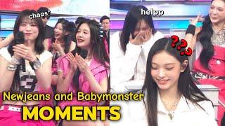 Newjeans and Babymonster MOMENTS TOGETHER at Music Station