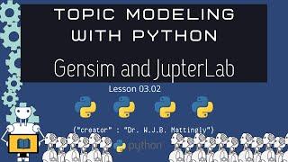 Libraries for LDA Topic Modeling - Gensim and JupyterLab (Topic Modeling for DH 03.02)