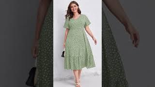 Vestido de estampa plus size #achadinhos #shein #modafeminina #plussizefashion