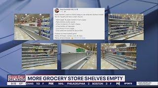 Grocery store shelves sit empty as supply chain crisis continues