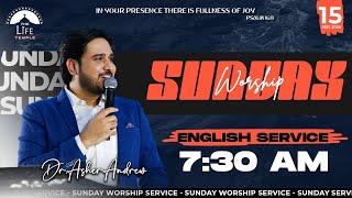 #SundayService English Worship Service live 15-09-2024 || Dr Asher Andrew || The Life Temple