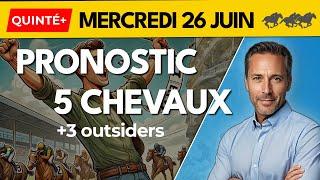 Pronostic Quinté+ PMU MERCREDI 26 JUIN 2024  : 5 Chevaux + 3 Outsiders Vichy R1C4  Attelé 2150m 