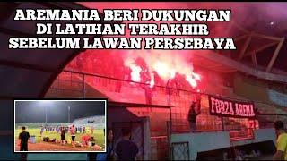 Aremania Beri Semangat Pemain Arema Fc di Laga Derby Jatim melawan Persebaya Surabaya
