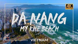 Vietnam- My Khe Beach in Danang | Aerial View | One of 10 Most Popular Beaches | 4K Drone