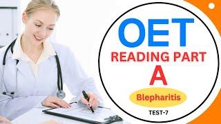 Blepharitis OET Reading Part-A : Test With Answers