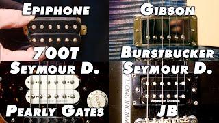 Epiphone 700T vs. Seymour Duncan SH-4 JB vs. Gibson Burstbucker Pro vs.  Seymour Duncan Pearly Gates