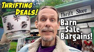 Thrift Store & Bargain Barn Sale Shopping for Vintage & Antique Deals!