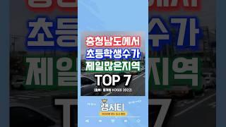 "충청남도에서 초등학생수가 제일 많은지역 TOP 7"