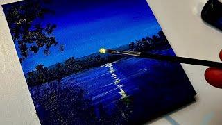 Sunset Acrylic Painting for Beginners / Mini canvas ideas