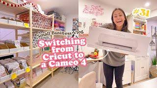 Learning how to use the Silhouette Cameo 4 (Switched from a Cricut)   Studio Vlog 31 #smallbusiness