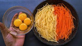 Simple Egg & Carrot Recipe! Delicious & Healthy Breakfast. Just add Eggs to Potatoes!