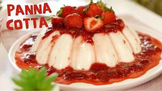 PERFECT CHRISTMAS DESSERT - PANNA COTTA WITH STRAWBERRY SAUCE - MELTS IN YOUR MOUTH -Dika da Naka