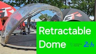 Retractable Motorized Dome for 24h race event. Full installation process in Le Mans, France.