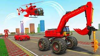 Monster Crane Robot Car - Excavator Robot Game 2021 - Android Gameplay