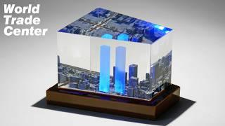 11.09.2001 World Trade Center HOLOGRAM / Resin Art Diorama