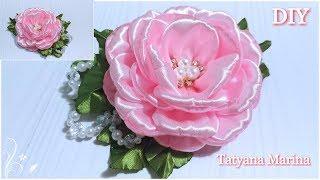 Flowers from satin ribbons 5 cm / Kanzashi MK / DIY